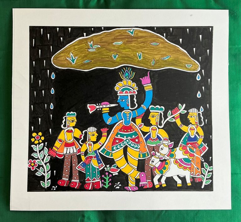 Krishna in Tikuli Art